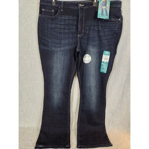 Lee Riders Mid Rise Bootcut Jeans Womens 22M Blue Stretch Deep Dyed Denim NEW